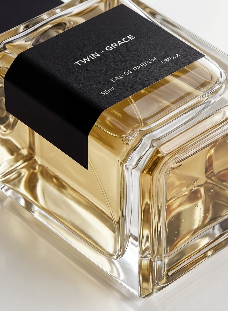 توين عطر جريس للجنسين، ماء عطر 55 مل، يدوم طويلاً بنفحات حمضية وزهرية وخشبية، عطر راقٍ وعصري مناسب للاستخدام اليومي للرجال والنساء - Image 3